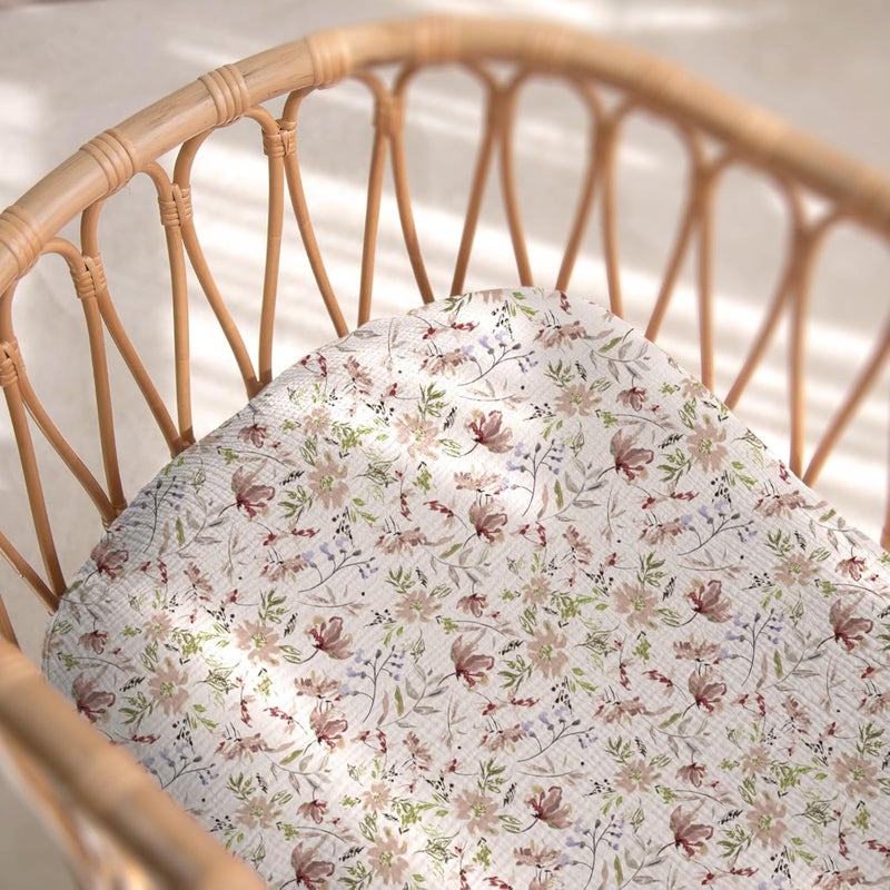 Termichy Baby Lounger Covers Muslin: Soft and Breathable Slipcover for Snuggle Me Lounger - Machine Washable & Zipper-Free for Safe Daily Use - Pink Floral for Girls - Image 4